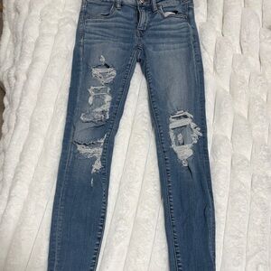 American Eagle Outfitters Women's Ripped Blue Skinny Jeans